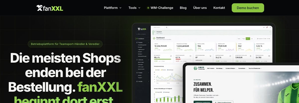 Screenshot der fanXXL-Startseite