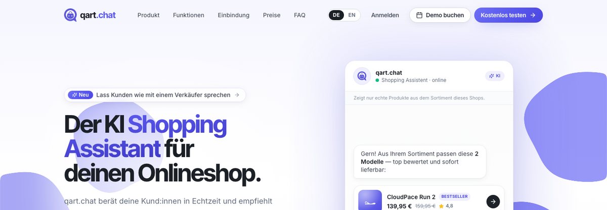 Screenshot der qart.chat-Startseite